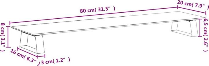 Image du produit vidaXL Support d'écran Noir 80x35x8 cm verre trempé et