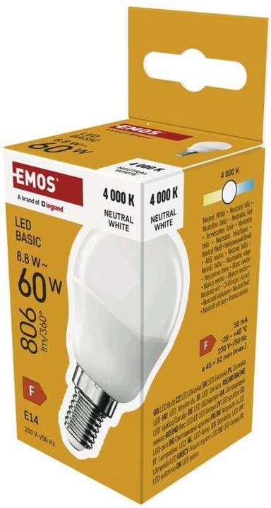 Image du produit Emos LED BASIC MINI GLOBE 8,8W(60W) 806lm E14 NW (E14, 8.80 W, 806 lm, 1 x, F)