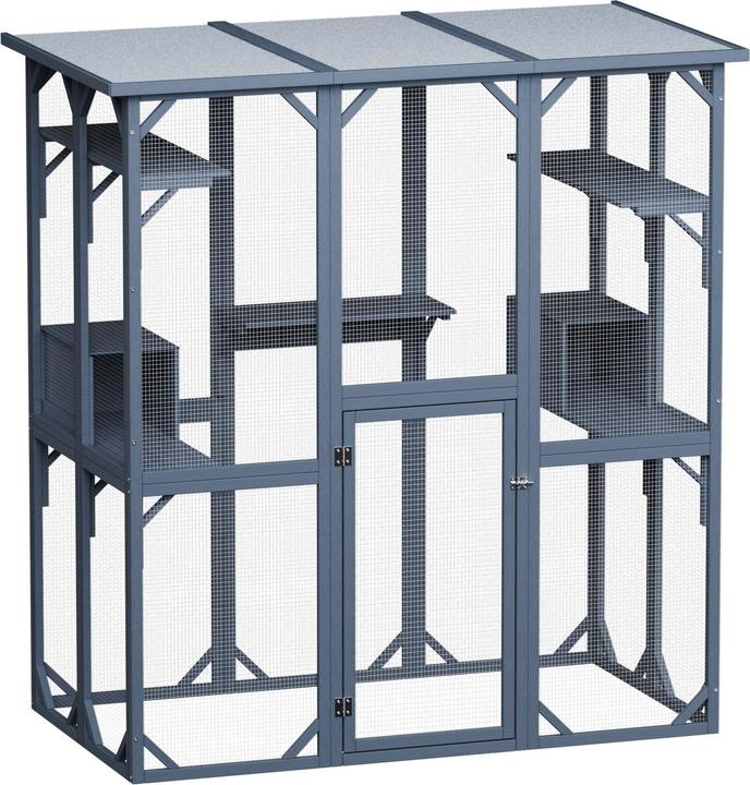 Produktbild Wiltec Freilaufgehege Katzen 170x88x180cm Katzenfreigehege Holz Aussengehege