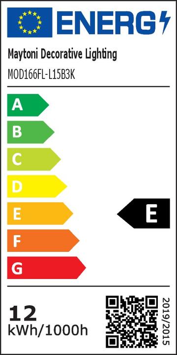 Energie-Label Maytoni Tau LED Stehleuchte, Stehlampe 15W Schwarz Warmweiss (450 lm)