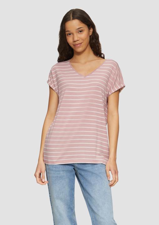 Produktbild S.Oliver T-Shirt T-Shirt aus Modalmix mit Ringelmuster (S)