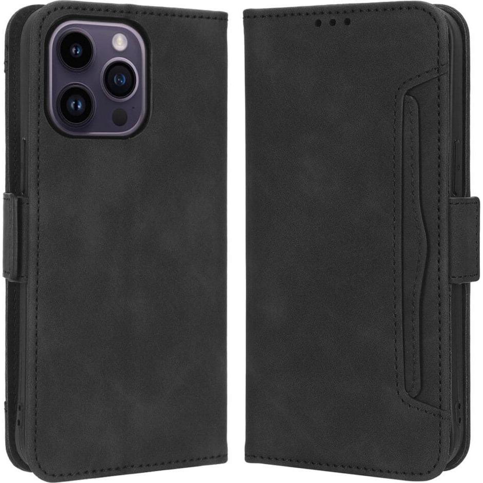 Cover-Discount iPhone 15 Pro Max - Etui mit vielen Kartenfächer schwarz (Apple iPhone 15 Pro Max), Smartphone Hülle, Sch...