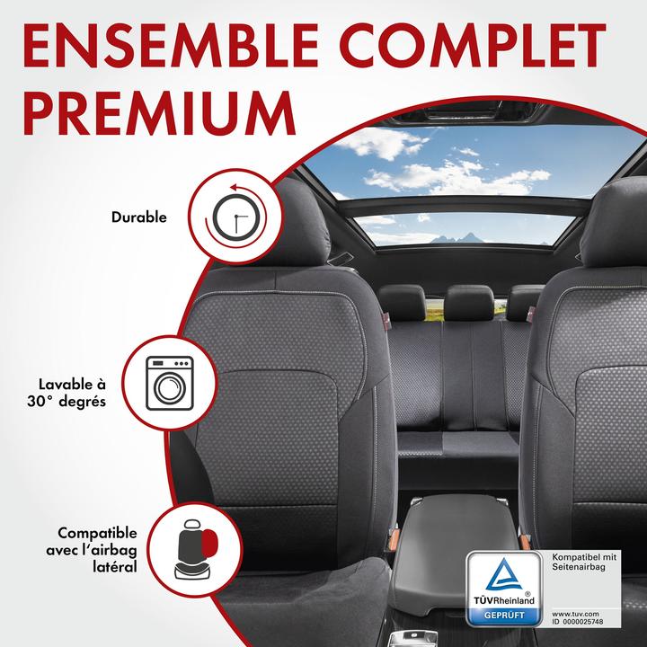 Produktbild Walser Autositzbezug ZIPP-IT Premium Logan, PKW-Schonbezüge Komplettset mit Reiverschluss-System schwarz/s