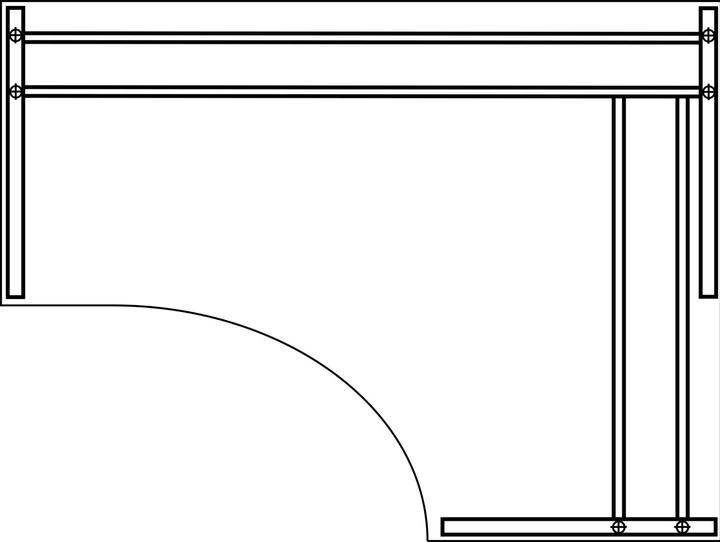 Produktbild Ziehl mewa Tischgestell C 3000 Seitenteil links Tiefe 550 mm RAL 7016