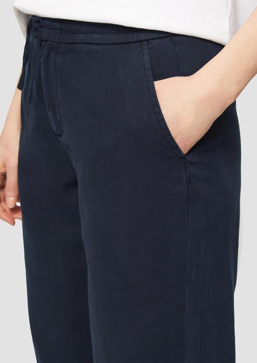 Produktbild S.Oliver Hose Relaxed-Fit-Twillhose mit Elastikbund und Bindeband (38)