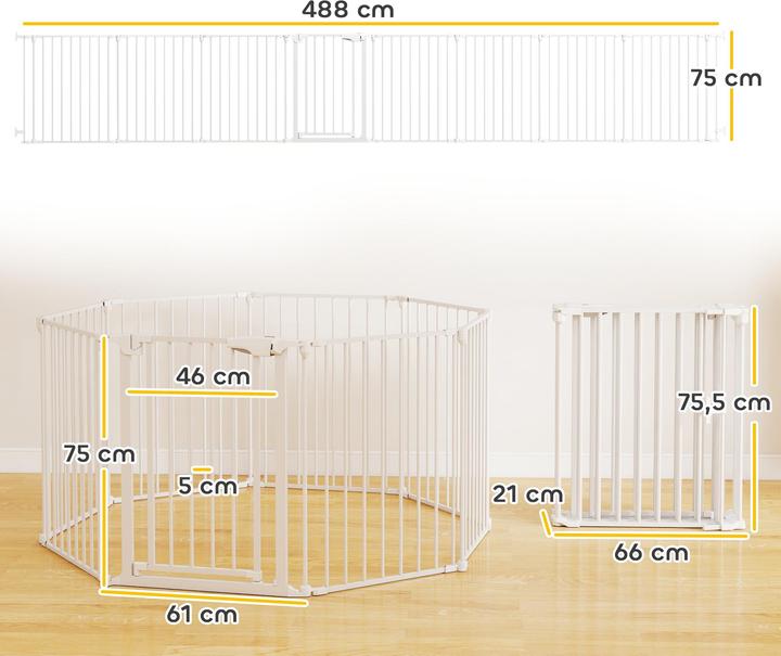 Immagine prodotto PawHut Welpenauslauf Kohlenstoffstahl, Kunststoff Weiss