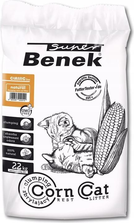 Image du produit Super Benek Corn Classic (Agglomérant, Non poussiéreux, 22 kg)