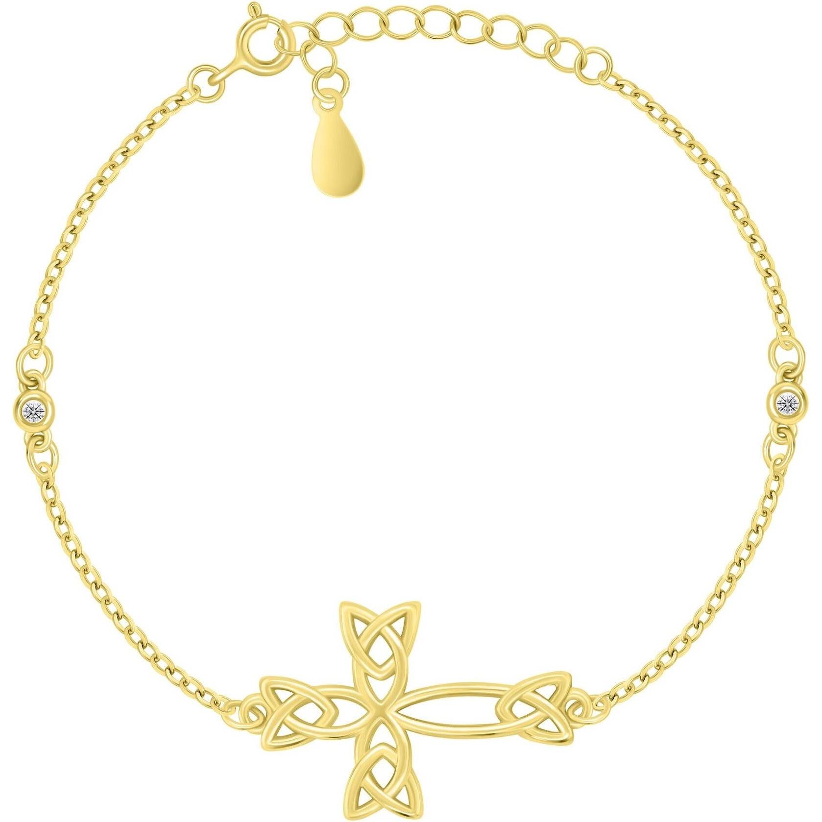 Brilio, Bracciale, Silver - Stunning Gold Plated Bracelet for Women Cross BRC209Y, (Argento)