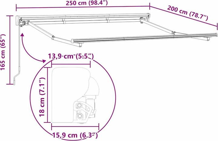 Actual product image vidaXL External shading (2.50 m)