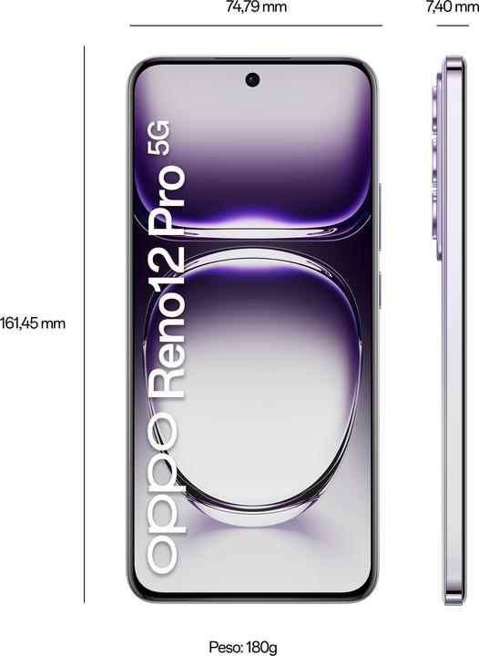 OPPO Reno12 Pro (512 Go, Nebula Silver, 6.70", Double SIM, 5G)