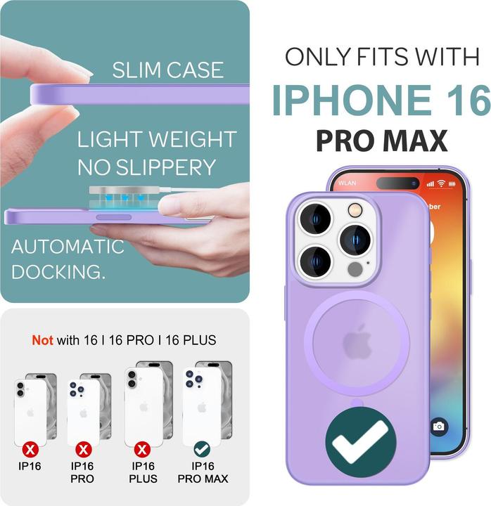 Produktbild Nalia Matte Hybrid Hülle mit MagSafe Funktion (Apple iPhone 16 Pro Max)