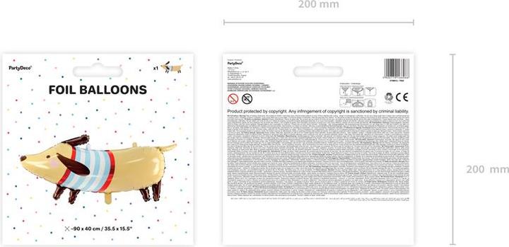 Actual product image Partydeco Foil Balloon Dachshund Brown (1x)