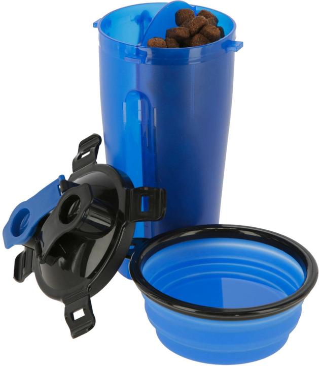 Produktbild Kerbl Futter- und Wasserbehälter 2x350ml, inkl. Reisenapf, blau (35 cl)