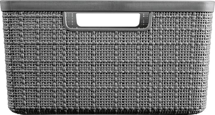Actual product image Curver Juliet jute basket made of 100% recycled plastic, rectangular, 12 l, dark grey, M (28.20 cm, 12 l, 6x)