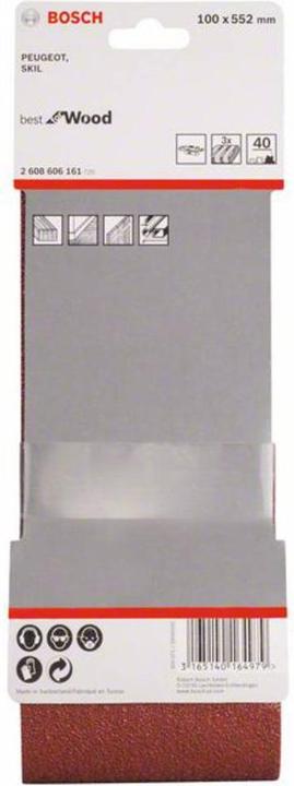 Image du produit Bosch Professional Zubehör PRO X440 Bande abrasive, 100 x 552 mm, G40 (40)