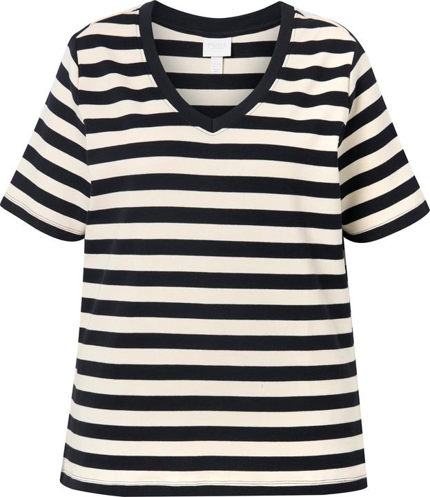 Produktbild Ulla Popken T-Shirt, Ringel, V-Ausschnitt, Halbarm (46, 48)