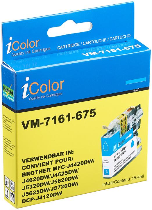 Actual product image IColor Ink cartridge for Brother (replaces LC-225XL), cyan