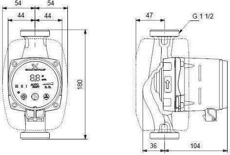 Actual product image Grundfos High-efficiency circulation pump ALPHA2 25-80 180 mm 1 1/2" 99261732