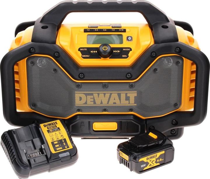 Image du produit DeWalt DCR 027 M1 Radio sans fil DAB+ 10,8-18,0 V + 1x batterie 4,0 Ah + chargeur (DAB+ DAB, FM, Bluetooth)