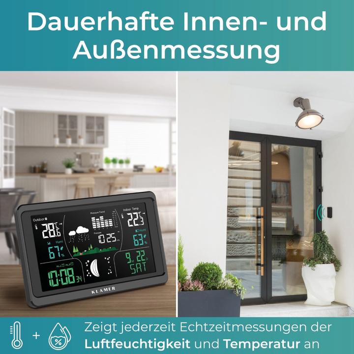 Actual product image KLAMER Funkwetterstation mit Aussensensor