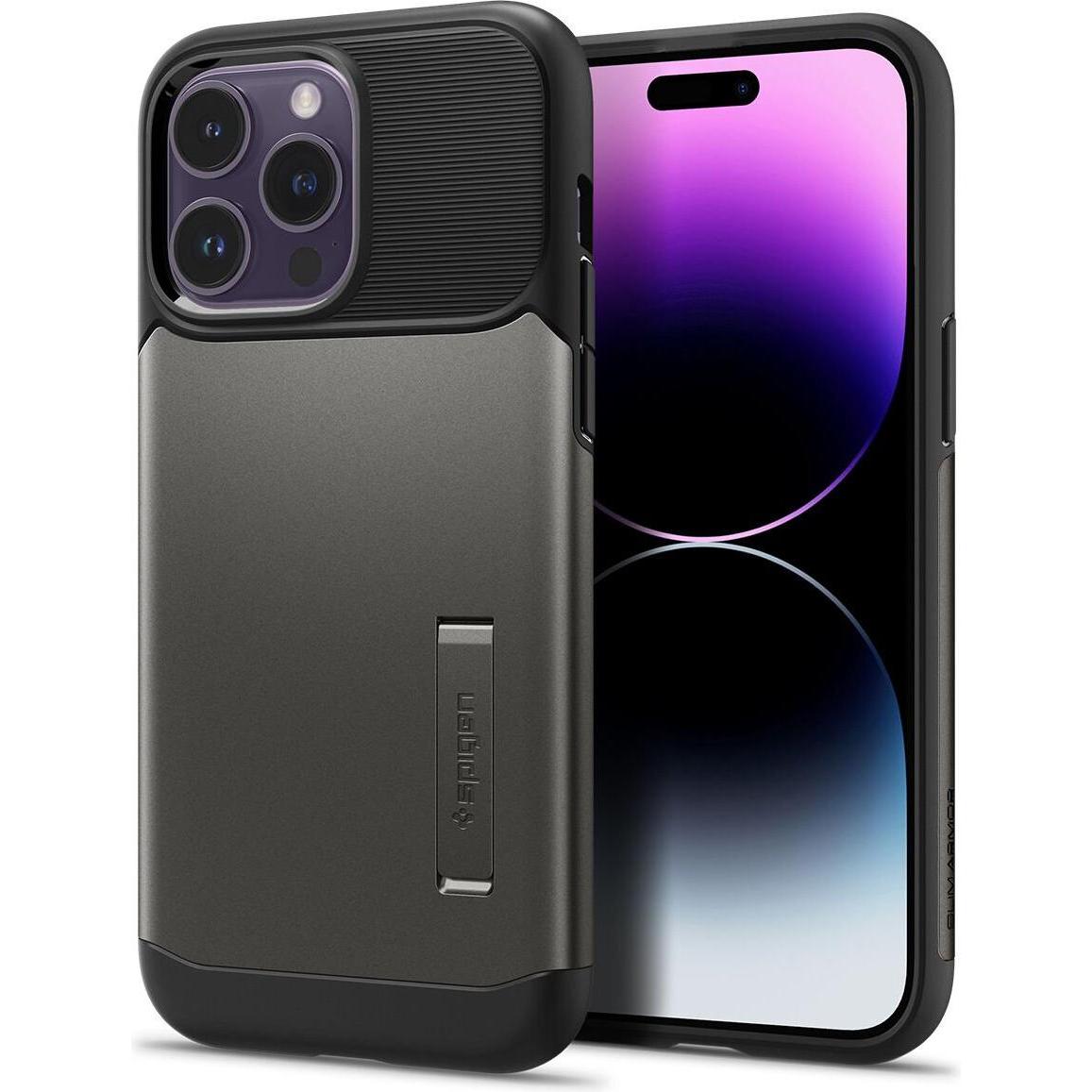 Spigen Slim Armor (Apple iPhone 14 Pro), Smartphone Hülle, Grau