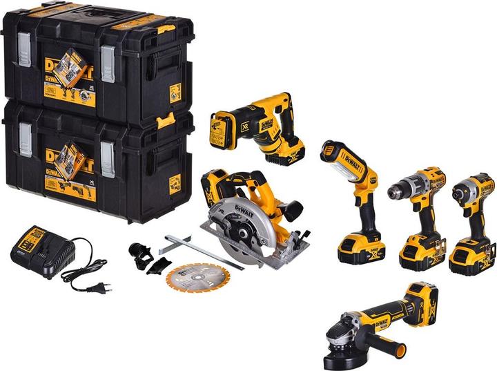 Productafbeelding DeWalt COMBO SET 18V 6 - PCS + 3 x 5.0Ah + 2x DS300 DCK623P3