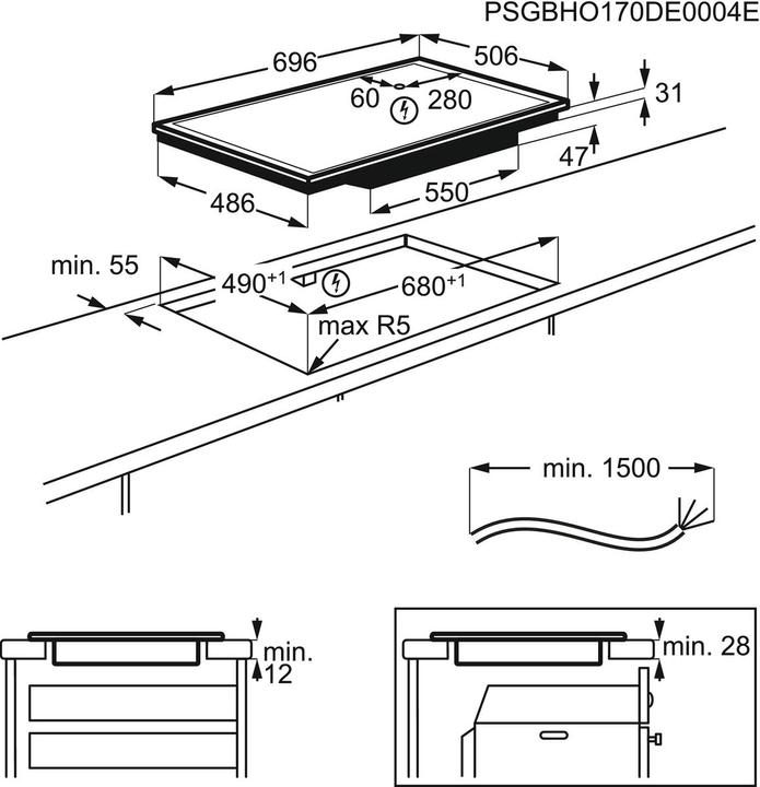 Produktbild Electrolux Gk69tscn (69.60 cm, Glaskeramik Kochfeld)