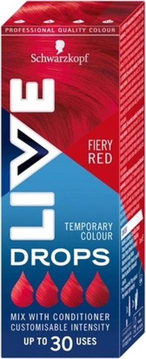 Produktbild Schwarzkopf LIVE Drops Haarfarbe waschbar - Feuriges Rot 30 ml (Fiery Red)