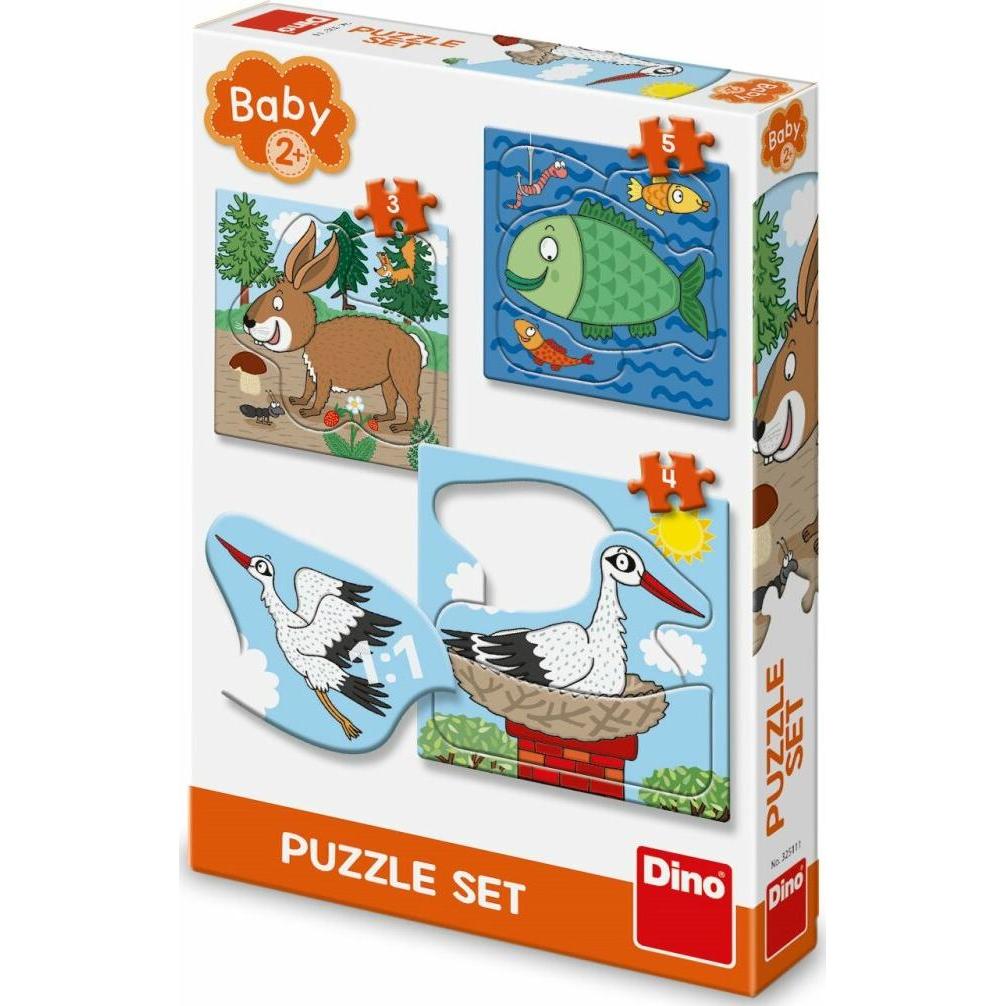 Dino Baby puzzle Tiere: Wo leben sie? 3in1 (3,4,5 Stück) (3 Teile)