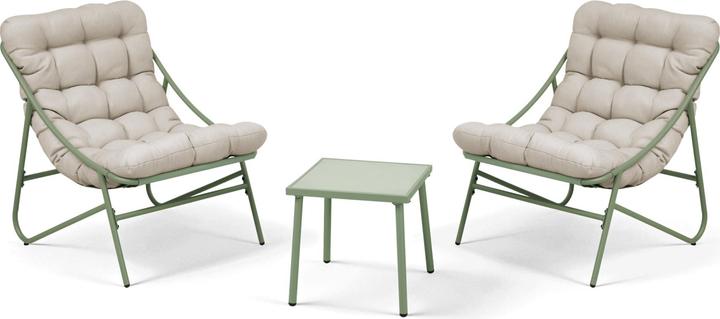En.Casa Gartenmöbelset Trölleping 3-tlg. Hellgrün/Beige