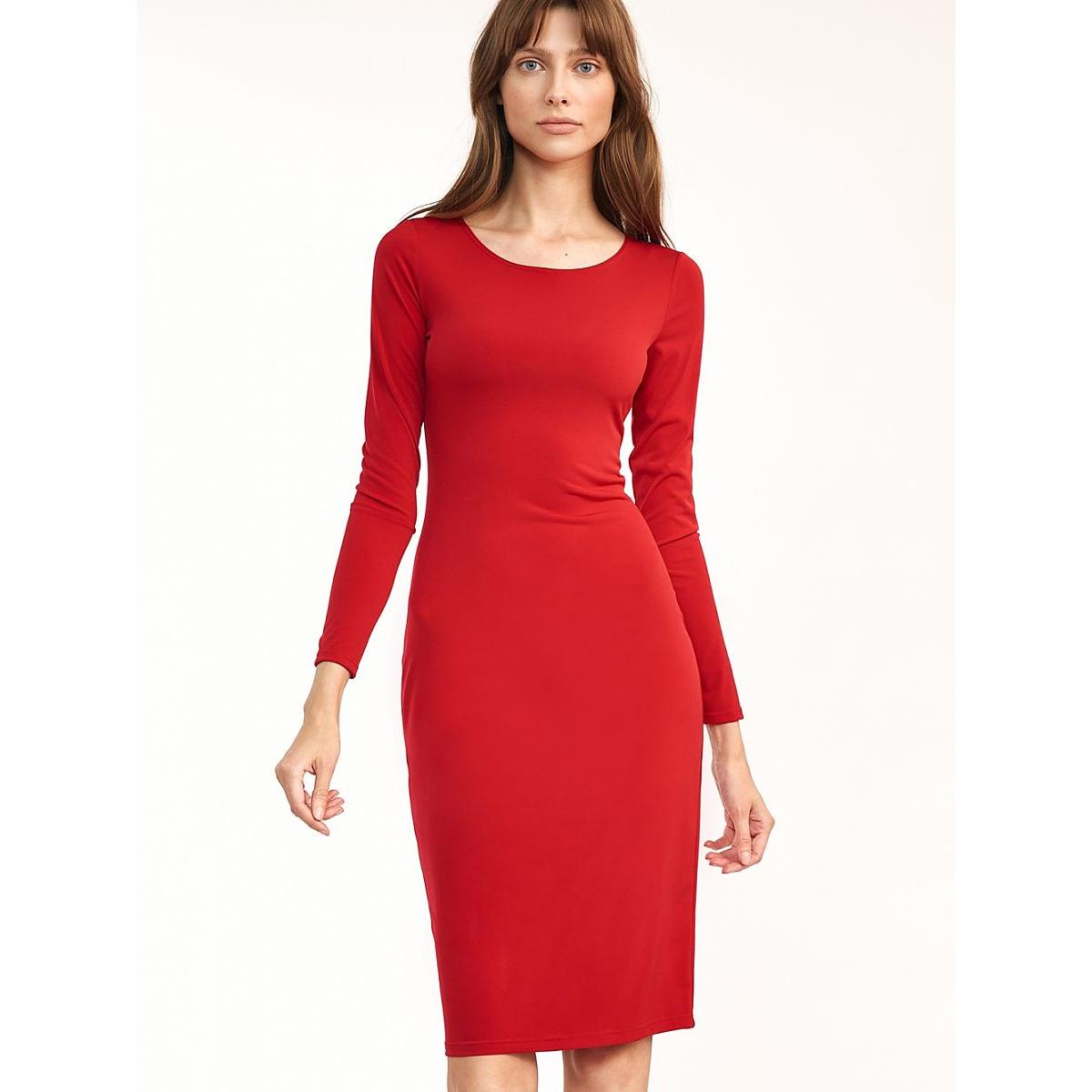 Nife, Damen, Kleider, Alltagskleid, Rot, (40)