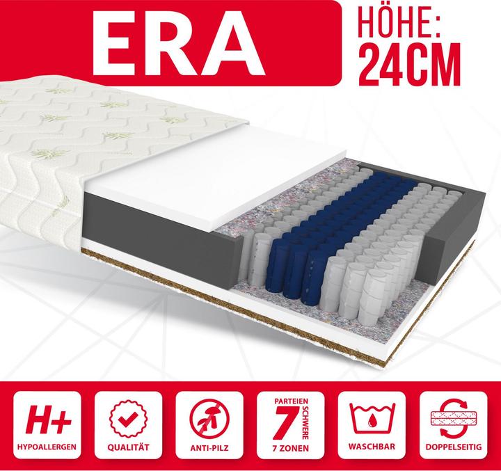 Actual product image Avetoe Matratze 160x200 ERA - 7 Zonen - ALOE VERA - H2/H3 - 24cm (160 x 200 cm, Foam core)
