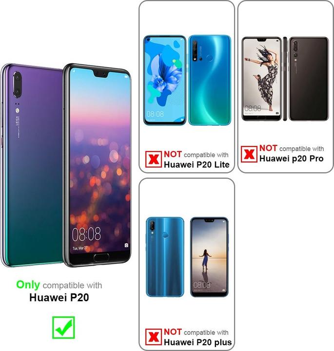 Produktbild Cadorabo Book Hülle mit Doppelfenster für Huawei P20 (Cubot P20)
