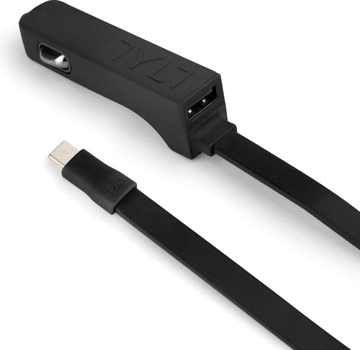 Tylt RIBBN Dual Car Charger USB-C Black