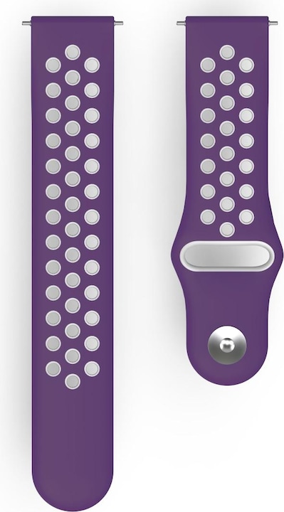 Produktbild Hama Silikon-Sportarmband für Fitbit Versa2/Versa/Versa Lite, lila/grau, univ. (Silikon, Rostfreier Stahl, Versa Lite, Versa)