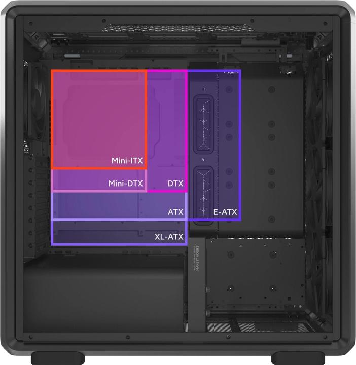 Produktbild Cooler Master PC-Gehäuse Master Frame 600 Schwarz, Unterstützte (ATX, mATX, SSI CEB, E-ATX, Mini-DTX, Mini-ITX)
