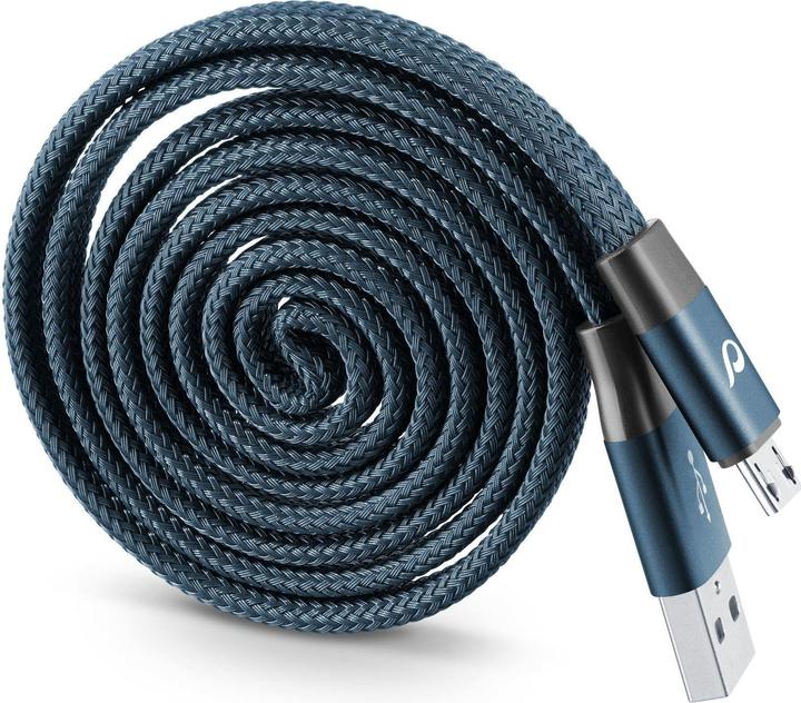 Produktbild Cellularline Retractable MicroUSB cable, blue (1 m, USB 2.0)