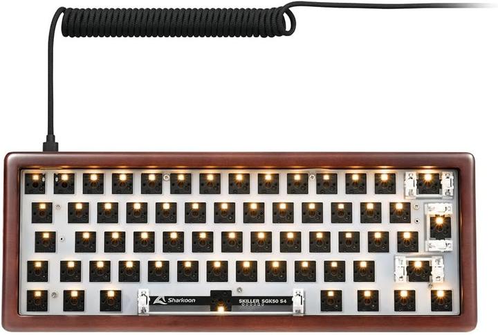 Actual product image Sharkoon SKILLER SGK50 S4 Gen2 Wood Barebone (holz) (DE, Cable)