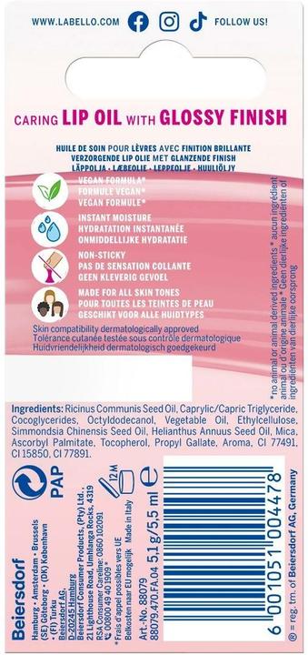 Produktbild LABELLO Lip Oil Dress Nude (Lippenöl, 5.50 ml)