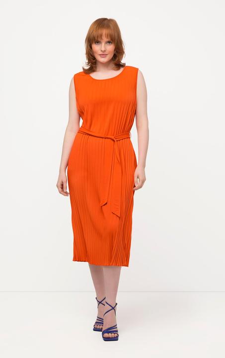 Produktbild Ulla Popken Plissee-Kleid, A-Linie, Rundhals, ärmellos (50, 52)