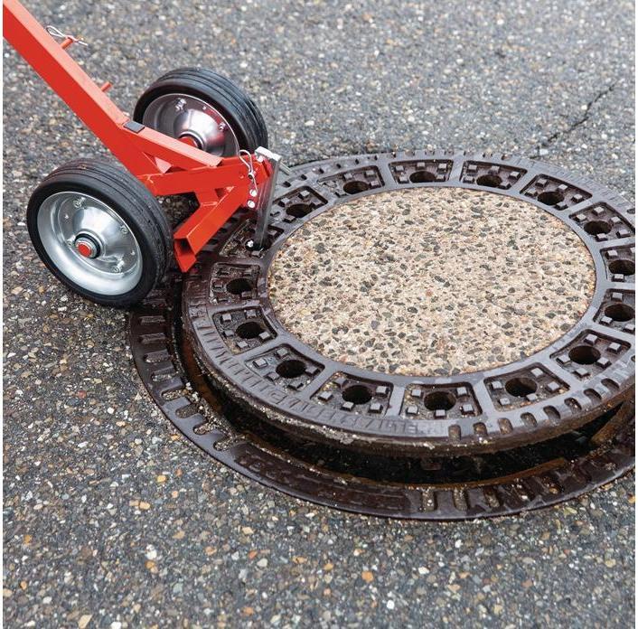 Actual product image Nestle Manhole cover lifter length 980-1480 mm mobile red powder coated