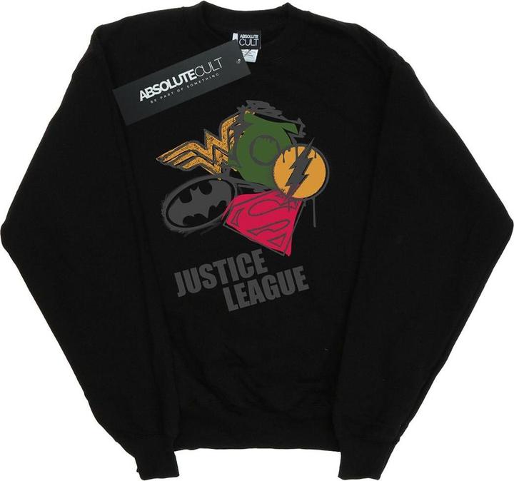 Produktbild Justice League Spray Logos Sweatshirt Jungen (140, 146)