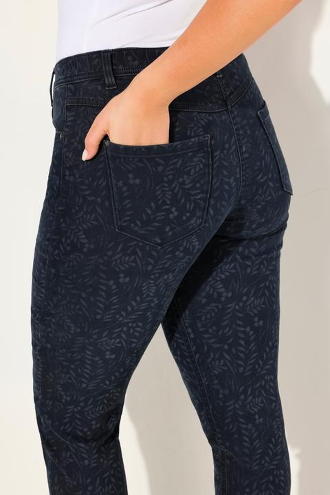 Actual product image Ulla Popken Leaf Print Boyfriend Jeans (48)