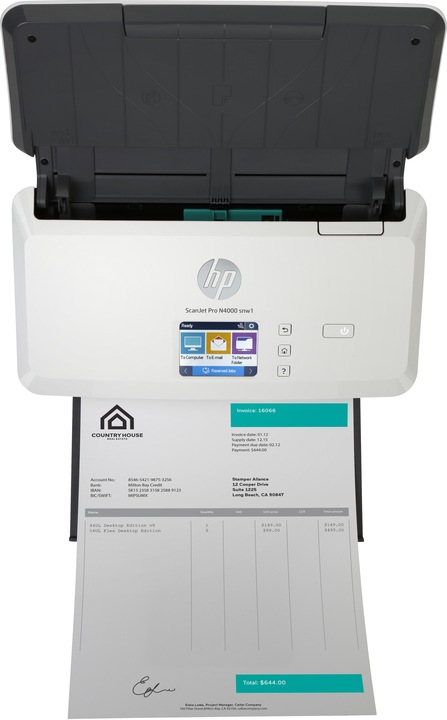 Actual product image HP ScanJet Pro N4000 snw1 (USB, LAN, WLAN)