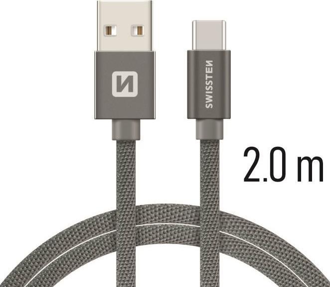 Swissten Datakabel Textiel USB / USB-C 2.0 M (2 m, USB 3.0)