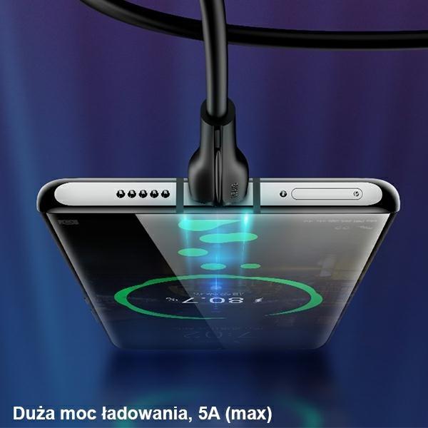 Produktbild Usams Kabel U38 USB-C 5A Fast Charge for OPPO/HUAWEI 1m czarny/black SJ376USB01 (US-SJ376) (1 m, USB 3.0)