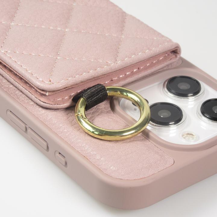 Image du produit PhoneLook Coque Cuir matelassé avec miroir et compartiment carte inclus grande lanière amovible (Apple iPhone 15 Pro)