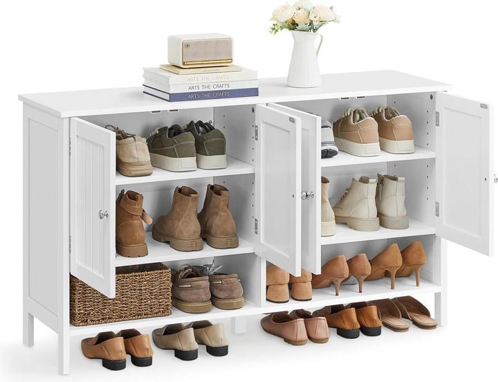 Produktbild Vasagle Schuhschrank Landhausstil 120 x 70 cm, Weiss (120 x 70 x 35 cm)
