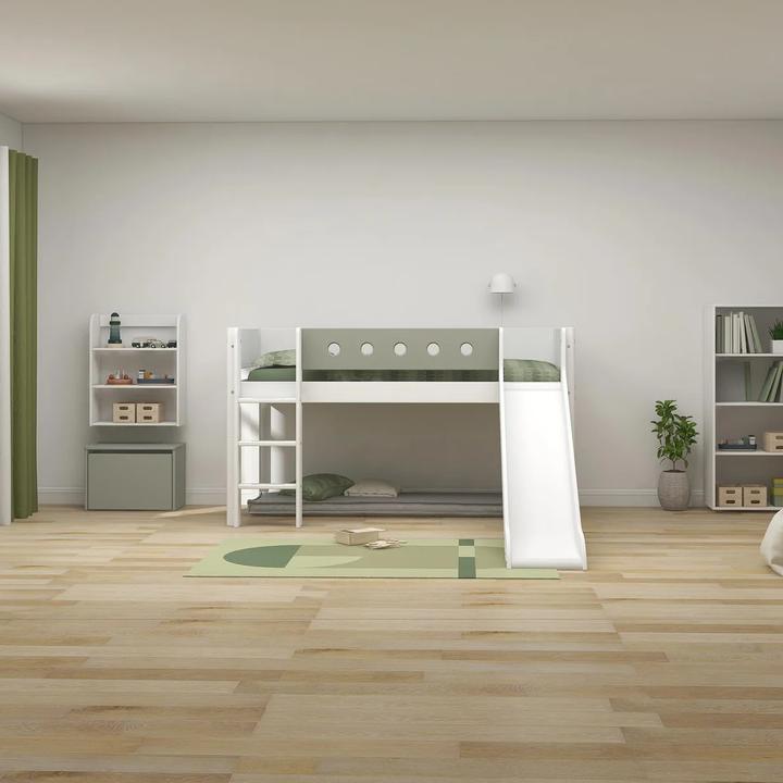 Immagine prodotto Flexa Letto bianco a mezza altezza con scivolo e scala dritta (90 x 200 cm)