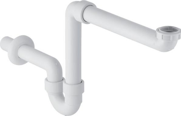 Immagine prodotto Geberit 1 1/2" e 1 1/4" x 40 mm sifone salvaspazio bianco 151107111 (Sifone tubo, 1 1/4")